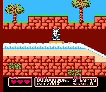 Tiny Toon Adventures 2 - Montana Land e Youkoso (Japan) screen shot game playing